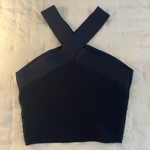 Aritzia Babaton Sculpt Knit Criss Cross Tank (NAVY)